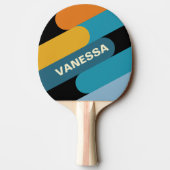 Raquette De Ping Pong Black Rainbow Fusion with Name (Dos)