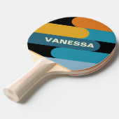 Raquette De Ping Pong Black Rainbow Fusion with Name (Devant Angle)