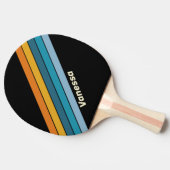 Raquette De Ping Pong Black Rainbow Striped with Name (Côté)
