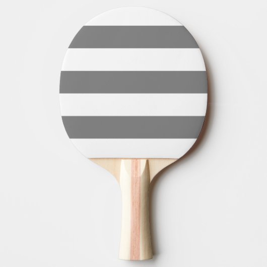 Raquette De Ping Pong Blanc Moderne, Rayure Gris Moyen (Devant)