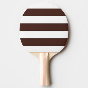 Raquette De Ping Pong Blanc Moderne, Rayure Marron