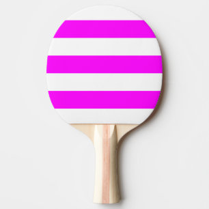 Raquette De Ping Pong Blanc Moderne, Rayure Rose