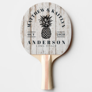 Raquette De Ping Pong Blanchi à la chaux Crête de mariage en bois de pin