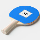 Raquette De Ping Pong Bleu azur uni avec monogramme (Devant Angle)