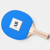 Raquette De Ping Pong Bleu azur uni avec monogramme (Côté)