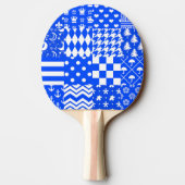 Raquette De Ping Pong Bleu Blanc Mixte Motif Conception (Dos)