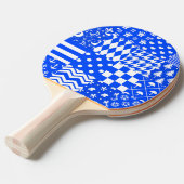 Raquette De Ping Pong Bleu Blanc Mixte Motif Conception (Devant Angle)