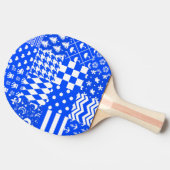 Raquette De Ping Pong Bleu Blanc Mixte Motif Conception (Côté)