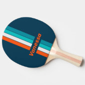 Raquette De Ping Pong Bleu bouteille Écho rayé Pin avec nom (Côté)
