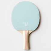 Raquette de Ping Pong Bleu Clair Monogrammée (Dos)
