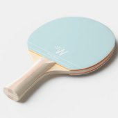 Raquette de Ping Pong Bleu Clair Monogrammée (Devant Angle)