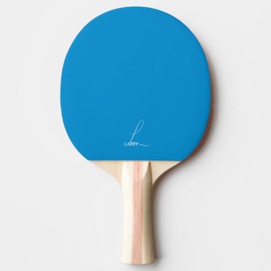 Raquette de ping pong bleu clair monogrammée (Devant)