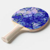 Raquette De Ping Pong Bleu Cool Abstrait Art double (Devant Angle)