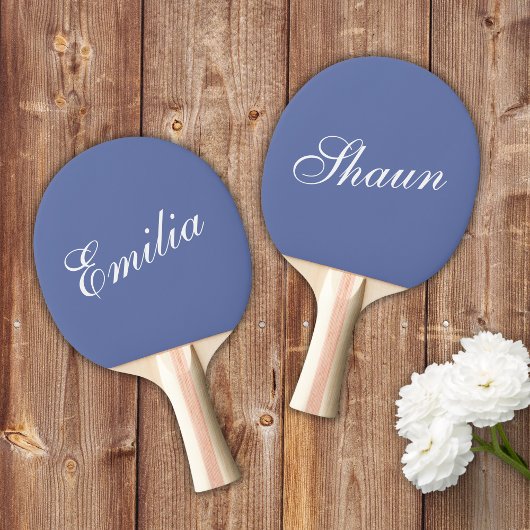 Raquette De Ping Pong Bleu Duché avec Typographie Blanche Ping Paddle