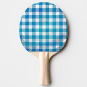 Raquette De Ping Pong Bleu et blanc À damiers Buffalo Plaid (Dos)