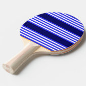 Raquette De Ping Pong Bleu et blanc cinq bandes motif (Devant Angle)