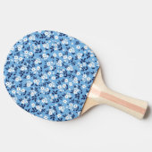Raquette De Ping Pong Bleu, Fleurs blanches : Vintage (Côté)
