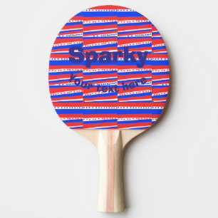 Raquette De Ping Pong Bleu rouge Cercles Bleu