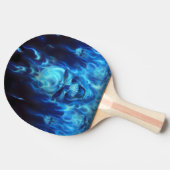 Raquette De Ping Pong bleu skull head in blue flambling ping pong paddle (Côté)
