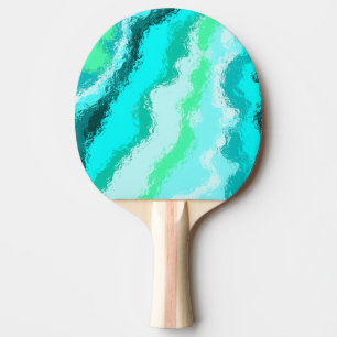 Raquette De Ping Pong Bleu Vert Aqua Revêtu D'Un Coup D'Oeil