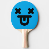 Raquette de Ping Pong Bleue Visage Langue Sortie É (Devant)