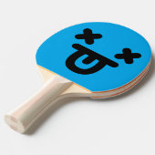 Raquette de Ping Pong Bleue Visage Langue Sortie É (Devant Angle)