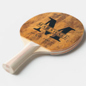 Raquette De Ping Pong Bloc à Découper Monogramme & Superposition de Nom (Devant Angle)