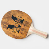Raquette De Ping Pong Bloc à Découper Monogramme & Superposition de Nom (Côté)