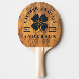 Raquette De Ping Pong Bloc de Coupe Irish Lucky Clover Crête de Mariage
