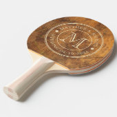 Raquette De Ping Pong Bloc de Découpe Monogramme de Mariage (Devant Angle)