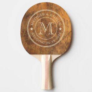 Raquette De Ping Pong Bloc de découpe Monogramme étoile de mariage