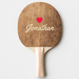 Raquette De Ping Pong Bloc de découpe vintage Cœur Signature vintage