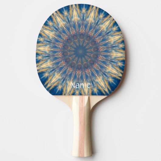 Raquette De Ping Pong Blue Chakra Kaleidoscope Thunder_Cove (Devant)