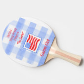 Raquette De Ping Pong Blue Check Gingham USA Flag Ping Pong Paddle (Côté)