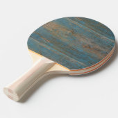 Raquette De Ping Pong Blue Faux Beach Bois Texture (Devant Angle)