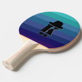 Raquette De Ping Pong Blue Ombre Nom Monogramme Initial Pour Hommes (Devant Angle)