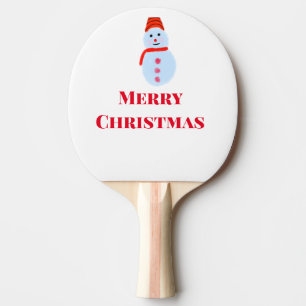 Raquette De Ping Pong Blue snowman Noël merveille Noël ajouter le nom