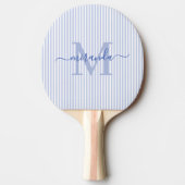 Raquette De Ping Pong Blue Stripes Monogram Name (Devant)