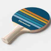 Raquette De Ping Pong Blue Sun Across Striping with Name (Devant Angle)
