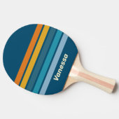 Raquette De Ping Pong Blue Sun Across Striping with Name (Côté)