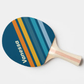 Raquette De Ping Pong Blue Sun Angled Striping with Name (Côté)