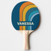 Raquette De Ping Pong Blue Sun Arch with Name (Dos)