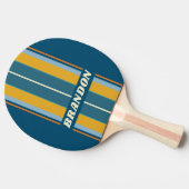 Raquette De Ping Pong Blue Sun Board Stripes with Name (Côté)