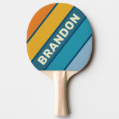 Raquette De Ping Pong Blue Sun Bold Striped with Name (Dos)