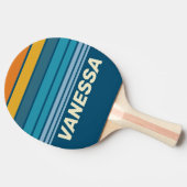 Raquette De Ping Pong Blue Sun Horizon Striping with Name (Côté)