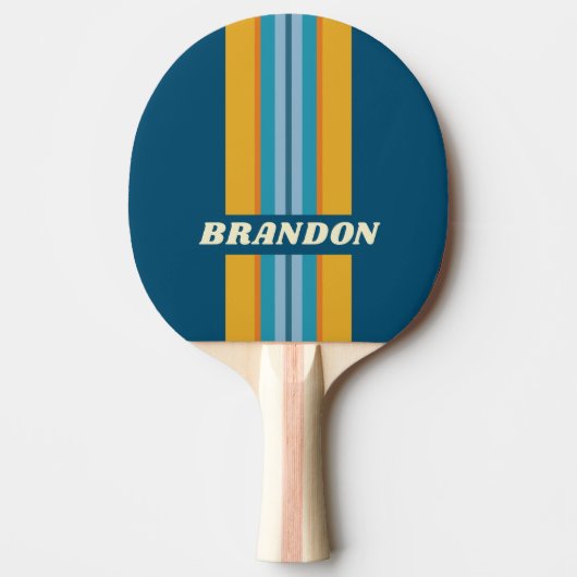 Raquette De Ping Pong Blue Sun Rally Stripe with Name (Devant)