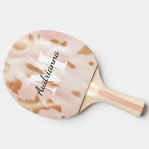 Raquette De Ping Pong Blush Rose Tan Southwest Faux Cowhgirl Cowgirl