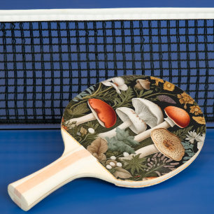 Raquette De Ping Pong Boho Champignons de la Forêt Sauvage Jardin de Fle