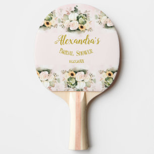 Raquette De Ping Pong Boho Citrouille Herbe des Pampas Élégante Baby Sho