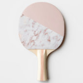 Raquette De Ping Pong Boho Pink Heart Plumes Motif marbre marbré marbré (Dos)